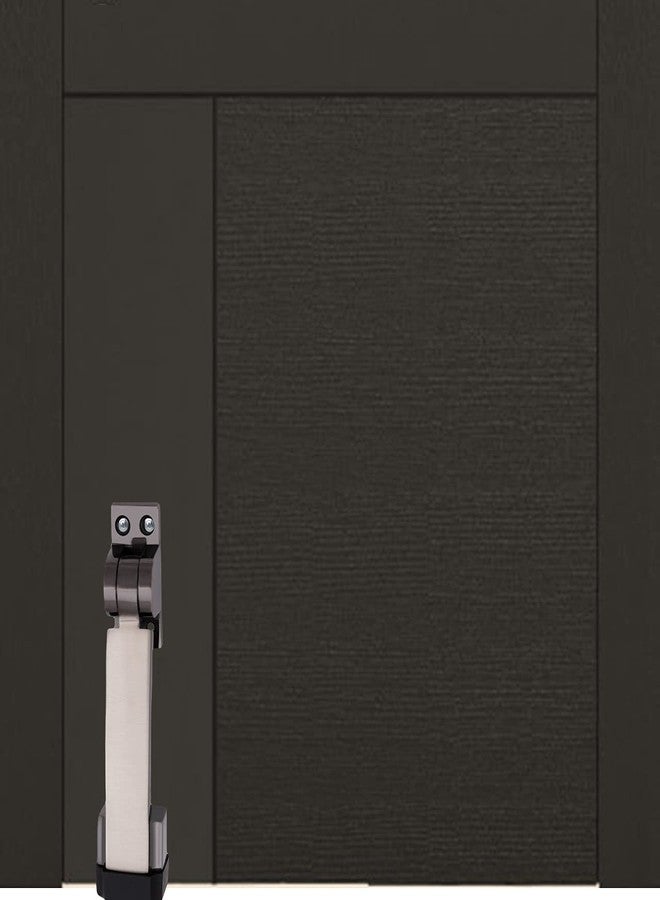 أتوم مانع باب أتوم | مانع باب يُفتح بلمسة واحدة | ارتفاع قابل للتعديل وطرف مطاطي 1.5 بوصة، مانعات أبواب (لون أسود فضي، DS001)، عبوة من قطعتين - Image 4